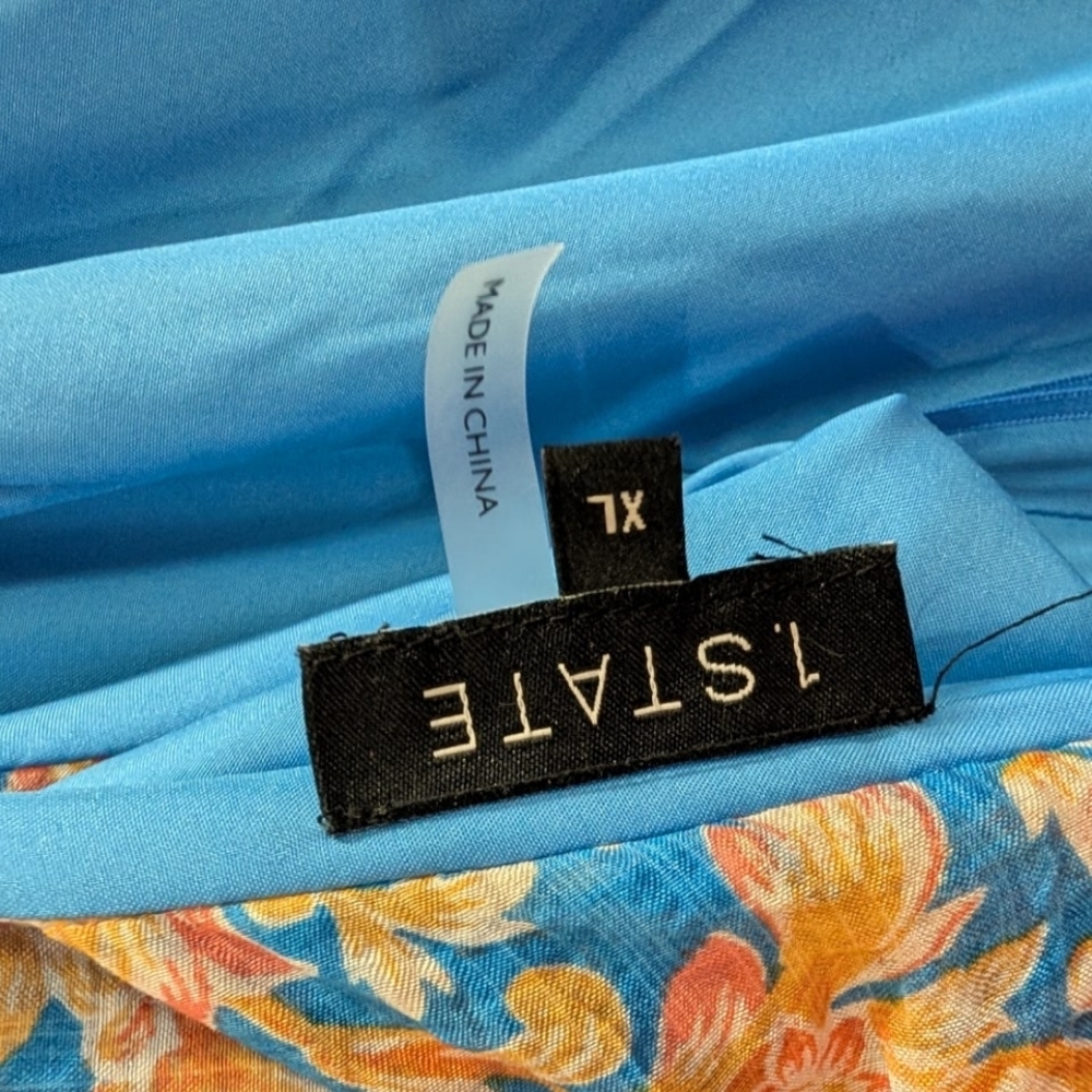 1. State Blue and Orange Floral Mini Dress - Picture 8 of 10